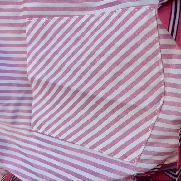 Bow Detail Oversized Striped Shirt Blouse - Picture 12 of 15